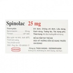 Spinolac 25mg Hasan 10 vỉ x 10 viên - Điều trị tăng huyết áp