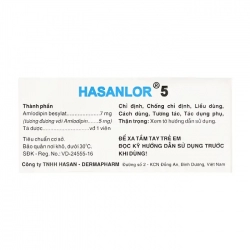 Hasanlor 5mg Hasan 10 vỉ x 10 viên - Điều trị tăng huyết áp, đau thắt ngực