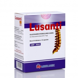 Hỗ trợ xương khớp Lusanti Glucosamine HCL 250mg, Hộp 10 vỉ × 10 viên