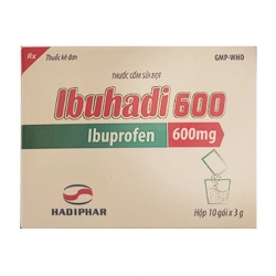 Ibuhadi 600 Hadiphar 10 gói x 3g - Trị đau đầu, đau răng