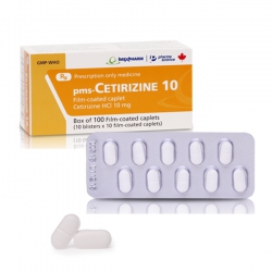 Thuốc chống dị ứng Imexpharm Cetirizine 10mg, Hộp 100 viên