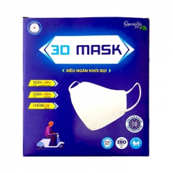 Khẩu trang vải 3D MASK 04 lớp kháng khuẩn GreenLife, Hộp 5 cái