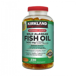 Kirkland Wild Alaskan Fish Oil 1400mg dầu cá Alaskan, Chai 230 viên