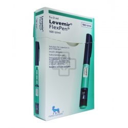 Thuốc Levemir flexpen 100iu/ml 3ml, Hộp x 5 bút tiêm