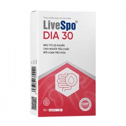 LiveSpo DIA 30 10 ống x 5ml - Bào Tử Lợi Khuẩn Cho Người Tiêu Chảy Rối Loạn Tiêu Hóa