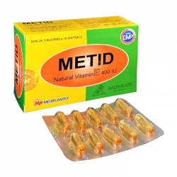 Metid vitamin E 400IU Mediplantex 3 vỉ x 10 viên