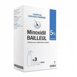 Minoxidil Bailleul 5% 3 lọ x 60ml - Set 3 lọ xịt mọc tóc