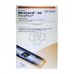 Mixtard 30 FlexPen 100iu/ml 3ml, Hộp 5 bút