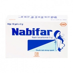 Nabifar Natri bicarbonat 5g, Hộp 10 gói x 5g ( Pharmedic )