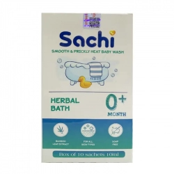 Nước Tắm Thảo Dược Sachi +0 10 gói x 10ml - Hỗ trợ phòng hăm ngứa, rôm sảy, mụn nhọt