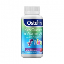 Ostelin Kids Vitamin D & Calcium viên bổ sung Canxi và Vitamin D cho bé (Chai 90 viên)