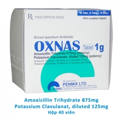 OXNAS TAB 1g Amoxcillin 875mg - Potassium Clavulanate 125mg