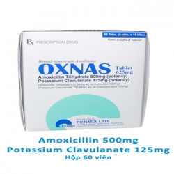 OXNAS TAB 625mg Amoxcillin 500mg - Potassium Clavulanate 125mg
