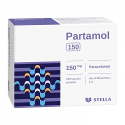 Partamol 150mg Stella Hộp 20 gói - Thuốc giảm đau hạ sốt
