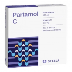 Partamol C Stella 4 vỉ x 4 viên - Thuốc giảm đau hạ sốt