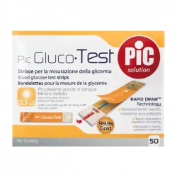 Pic Gluco Test Pic Solution 50 que - Que thử đường huyết