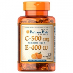 Puritan's Pride Vitamin C 500mg with Rose Hips E 400 IU