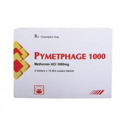 Thuốc tiểu đường Pymetpha 1000mg, Hộp 30 viên