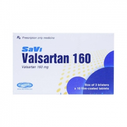 Thuốc điều trị tăng huyết áp Savi Valsartan 160 | Hộp 3 vỉ x 10 viên