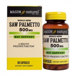 Saw Palmetto 500mg Mason Natural 60 viên - Hỗ trợ phì đại tuyến tiền liệt