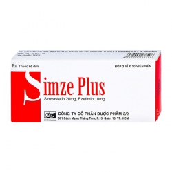Simze Plus 20mg/10mg F.T Pharma, Hộp 3 vỉ x 10 viên