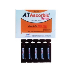 Siro A.T Ascorbic syrup bổ sung Vitamin C | Hộp 30 ống x 5 ml