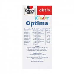 Siro Doppelherz Kinder Optima Vitamin tổng hợp cho trẻ biếng ăn, kém hấp thu