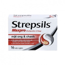 Strepsils Maxpro mật ong & chanh 2 vỉ x 8 viên - Viên ngậm giảm đau họng, kháng viêm