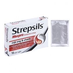 Strepsils Maxpro mật ong & chanh 2 vỉ x 8 viên - Viên ngậm giảm đau họng, kháng viêm