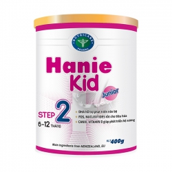 Sữa bột Hanie Kid 2 dành cho trẻ biếng ăn 6-12 tháng, 400g