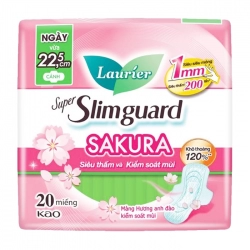 Super Slimguard Sakura Laurier 20 miếng (hương anh đào, có cánh)