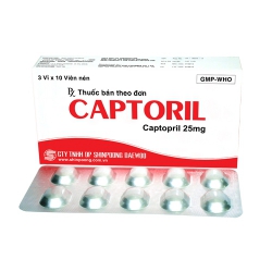 Thuốc Captoril 25mg Shinpoong, Hộp 30 viên