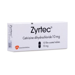 Thuốc chống dị ứng Zyrtec 10mg | Hộp 1 vỉ x 10 viên