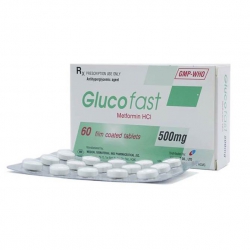 Thuốc đái tháo đường týp II Glucofast 500 - Metformin	500mg, Hộp 4 vỉ x 15 viên