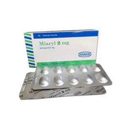 Thuốc đái tháo đường type II Miaryl 2 Glimepiride 2mg, Hộp 10 vỉ x 10 viên