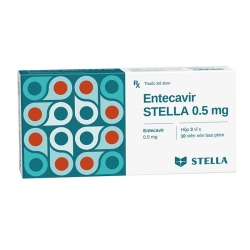 Entecavir Stella 0.5 mg, Hộp 3 vỉ x 10 viên