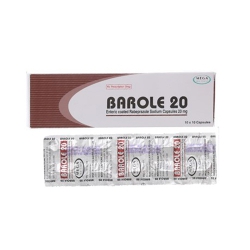 Thuốc điều trị viêm loét dạ dày Barole 20 | Hộp 10 vỉ x 10 viên nang cứng