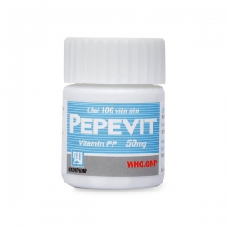 Thuốc điều trị viêm loét Pepevit - Vitamin PP 50mg, Chai 100 viên
