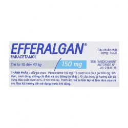 Thuốc giảm đau, hạ sốt Efferalgan 150mg, Hộp 12 gói