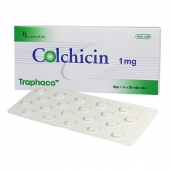 Thuốc gout Colchicin 1mg - Colchicin 1mg, Hộp 1 vỉ x 20 viên