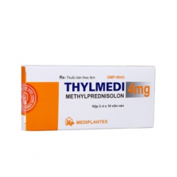 Thuốc Hocmon, Nội tiết tố Thylmedi 4 - Methylprednisolon 4mg, Hộp 3 vỉ × 10 viên