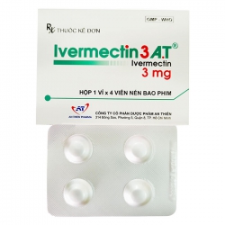 Thuốc Ivermectin3 A.T 3mg, hộp 4 viên