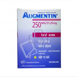 Thuốc kháng sinh Augmentin 250mg/31,5mg - Amoxicillin/Clavulanic, Hộp 12 gói