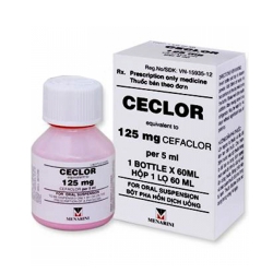 Thuốc kháng sinh Ceclor - Cefaclor 125mg/5ml, 60ml