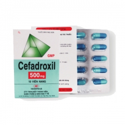 Thuốc kháng sinh Cefadroxil 500, Hộp 10 vỉ x 10 viên