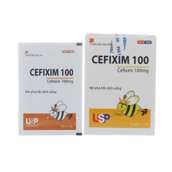 Thuốc kháng sinh Cefixim 100 - Cefixim 100 mg, Hộp 10 gói x 1.5g