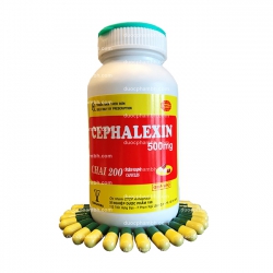 Thuốc kháng sinh Cophavina Cephalexin 500mg, Chai 200 viên
