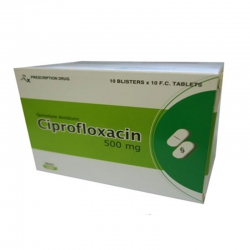 Thuốc kháng sinh Ciprofloxacin 500mg 100 viên Davipharm