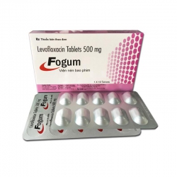 Thuốc kháng sinh Fogum 500mg, Levofloxacin 500mg, Hộp 10 viên