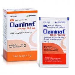 Thuốc kháng sinh Imexpharm Claminat 250mg/62.5mg, Hộp 12 gói